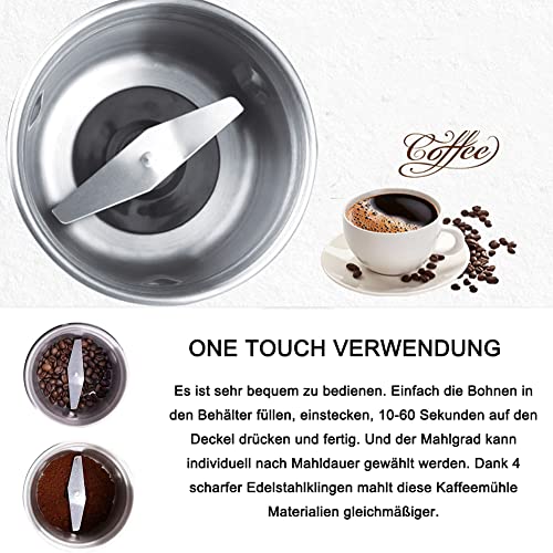 Macinacaffè elettrico, macinaspezie 300 W