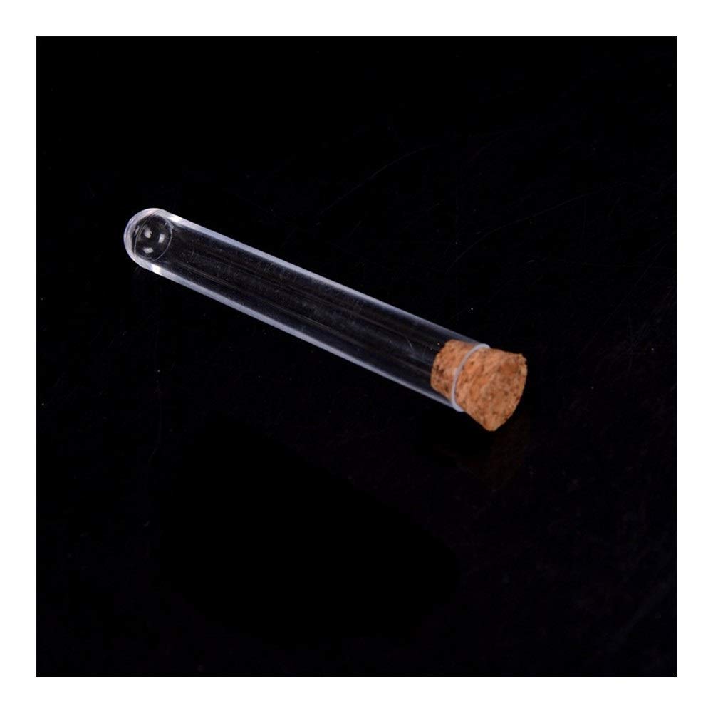 PYouo-Grandi provette, 100pcs Prova Plastic Tube, 16x100 mm, con Tappo di Sughero Trasparente Come Il Vetro, Lab Esperimento Favore del Regalo, Materiali di Alta qualità