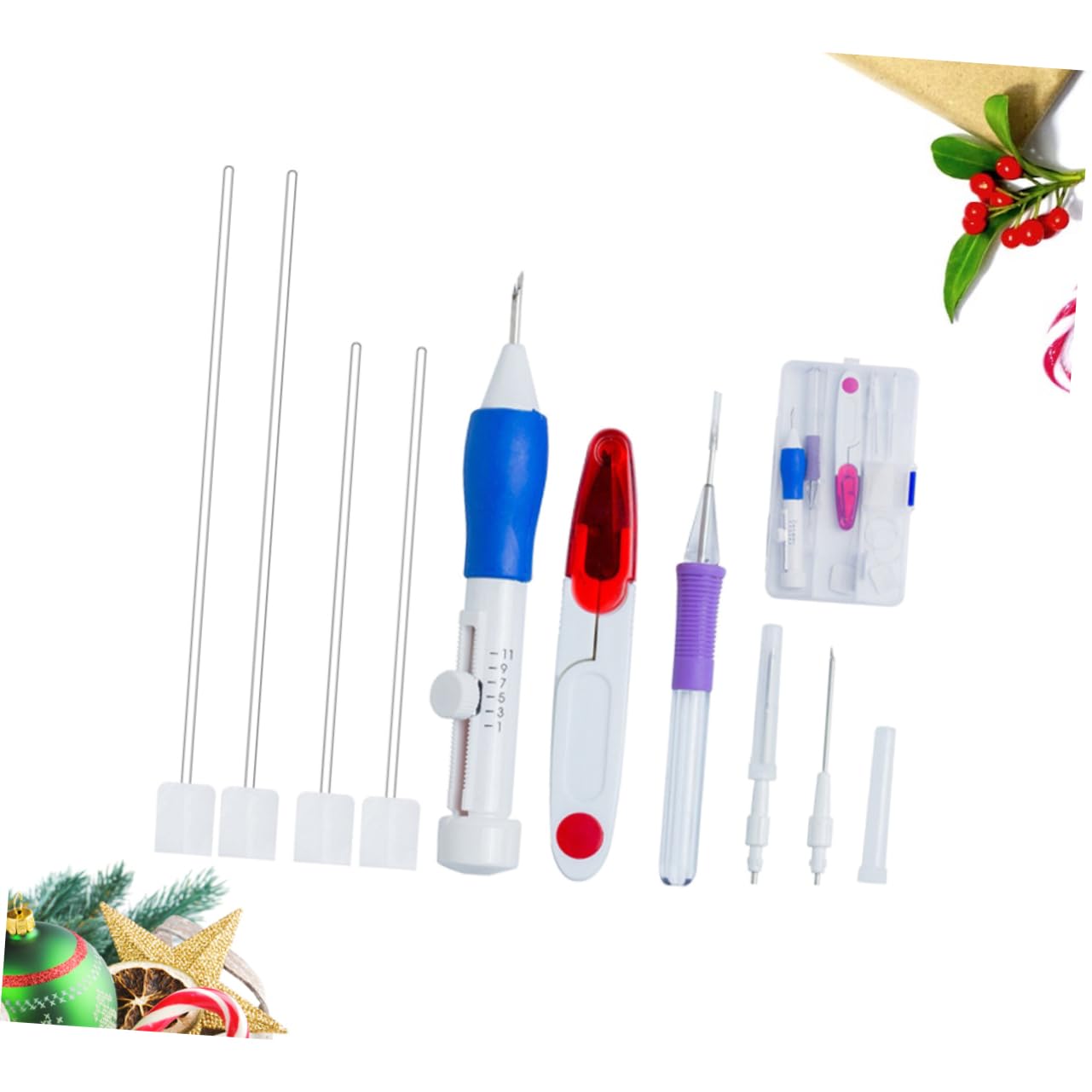 Veemoon 3pcs Punch Needle Rug Kit Embroidery Punch Needle Set Embroidery Pen Set for DIY Hand Craft Projects