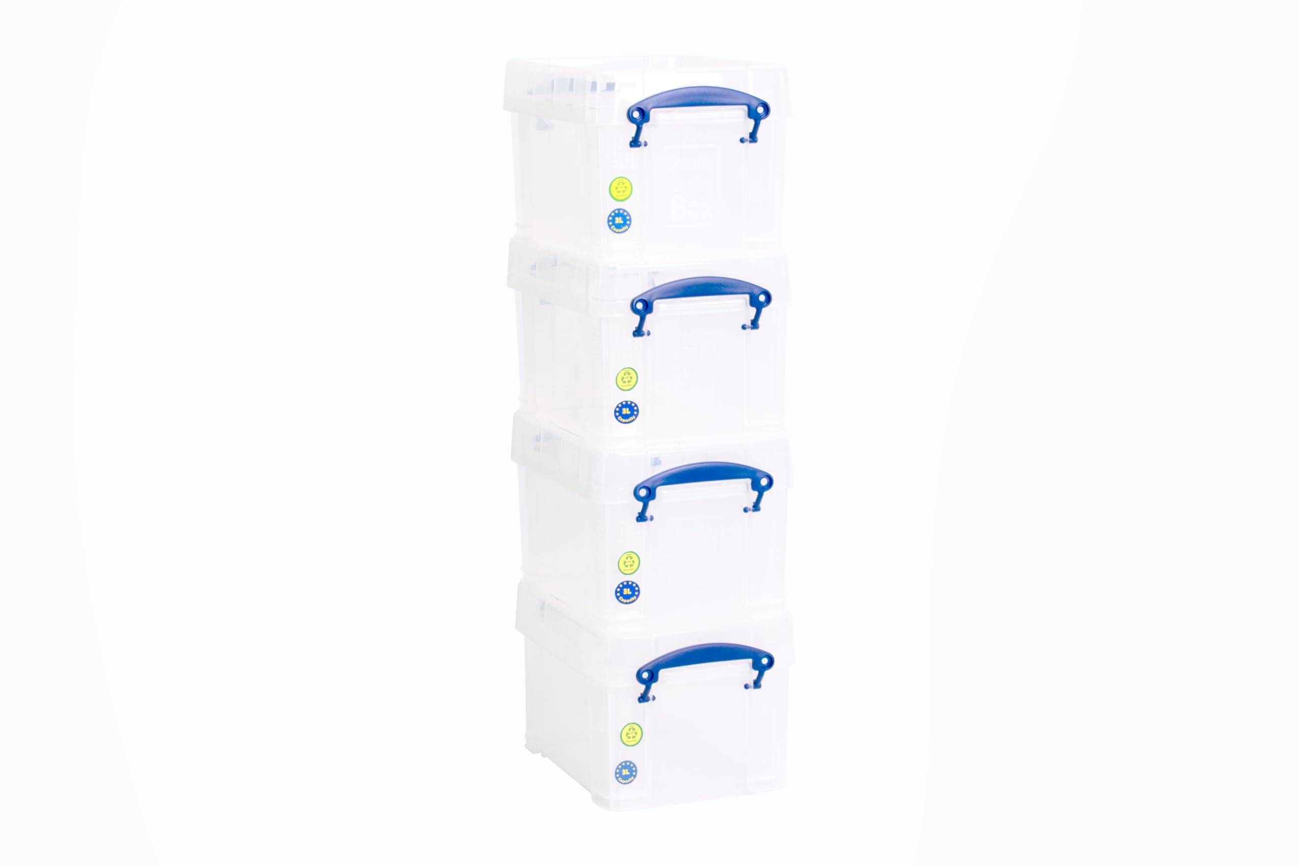 Really Useful Box Plastic Storage 3 Litre Clear (Pack Of 4)