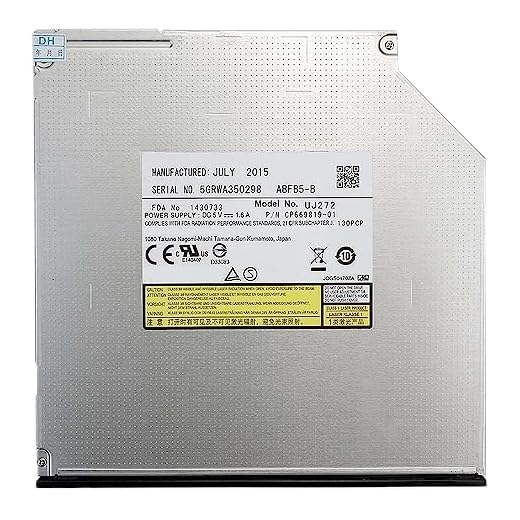3D Blu-ray Burner UJ-272 9.5mm SATA 6X Dual Layer Bluray Recorder Super Slim Internal Optical Drive Compatible with Panasonic Laptop Internal Supports 25G 50G 100GB 128GB