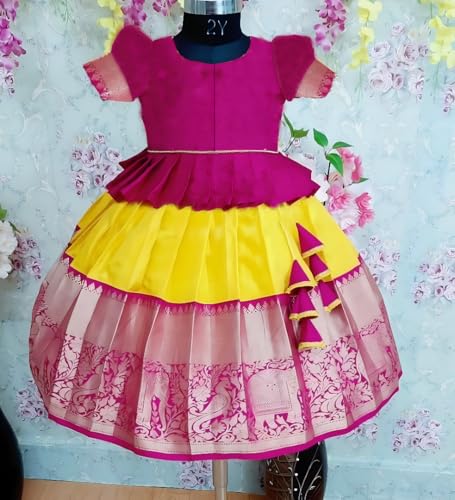 Image of Silk Solid Casual Wear Lehenga Choli for Girls