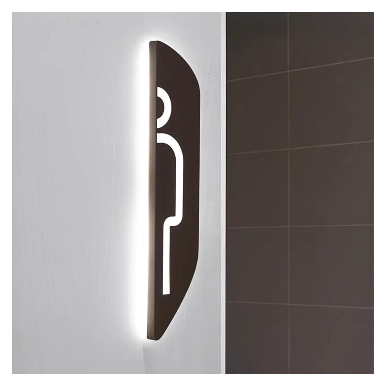 Carteles para aseos, Letrero iluminado for colgar en la pared, acero inoxidable y acrílico
