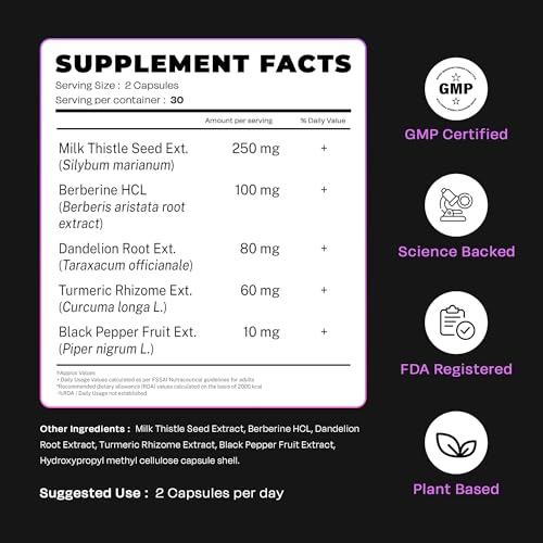 Image of Milk Thistle ++ 180 Capsules | Elite Formula | Daily Wellness Support | Veg Capsules | Gluten-Free | Additive-Free | Plant-Based| 500 mg actives per serve
