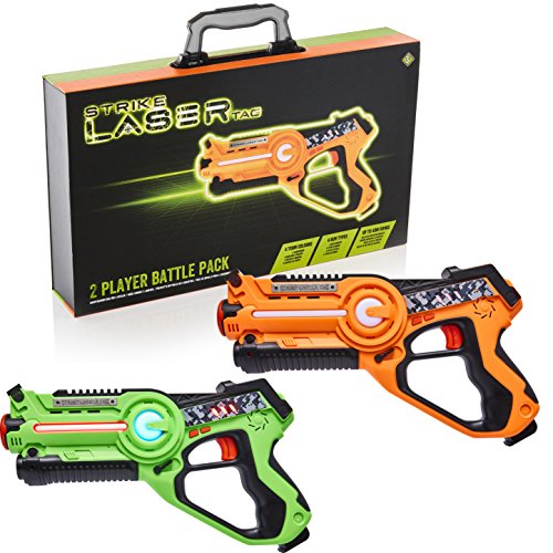 Strike Laser Tag 2 Player Pack & Deluxe Carry Case - Kids Infrared Gun Blaster Set