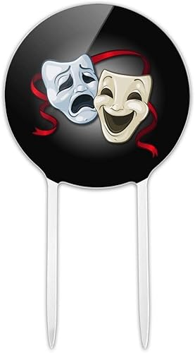 Máscaras acrílicas de drama, comedia, tragedia, decoración de tartas de teatro, decoración de fiesta para boda, aniversario, cumpleaños, graduación disponible en Yaxa Costa Rica