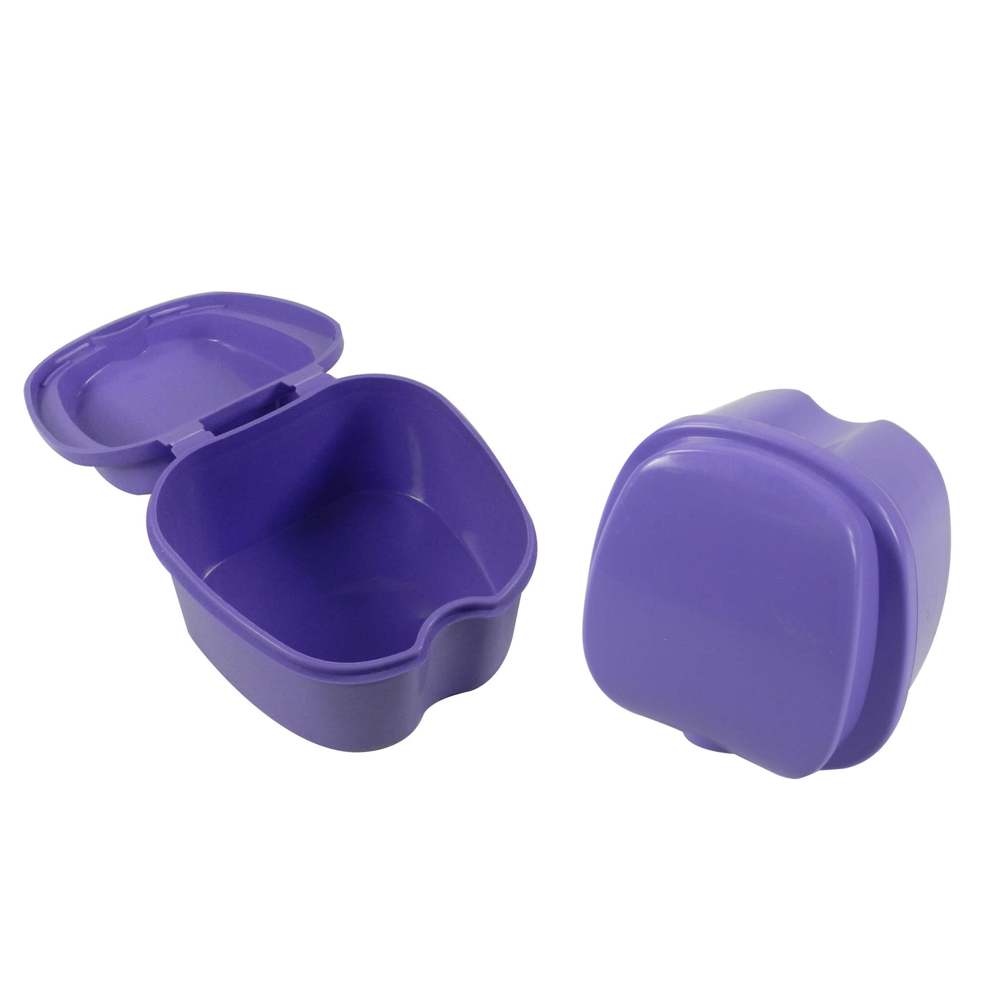 Dentosmile Plastic Denture Boxes, Retainer Box Orthodontic Mouth Guard Dental Storage Container/Teeth Storage Box In Violet Color (2) 2