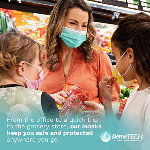 demetech made in the usa astm level 3 protective 3-layer face mask horizontal tie style adult size