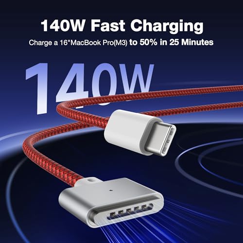 Câble magnétique 3 USB-C compatible MacBook Air Pro M4 M3 M2 140W