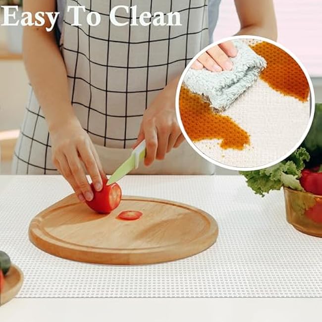 Shelf Liner for Kitchen Cabinets 20 Inch Wide X 20 Ft Non Adhesive Cabinet Drawer Liners Non Slip Waterproof Strong Grip Clear Closet Pantry Shelf Liner Cupboard Refrigerator Bathroom Drawer Mat