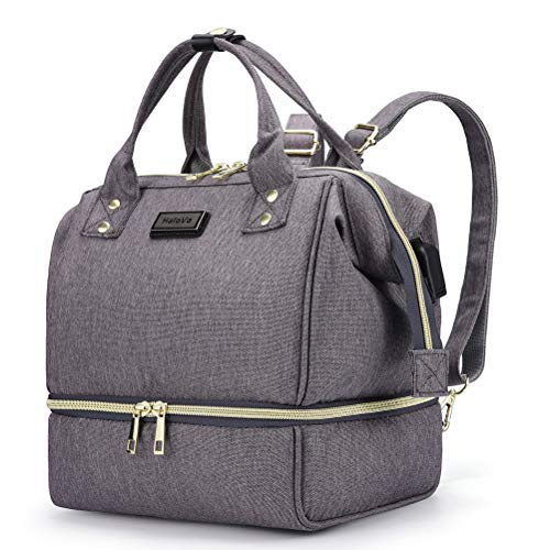 HaloVa Diaper Bag, Mini Mommy Maternity Baby Nappy Backpack, Dark Grey