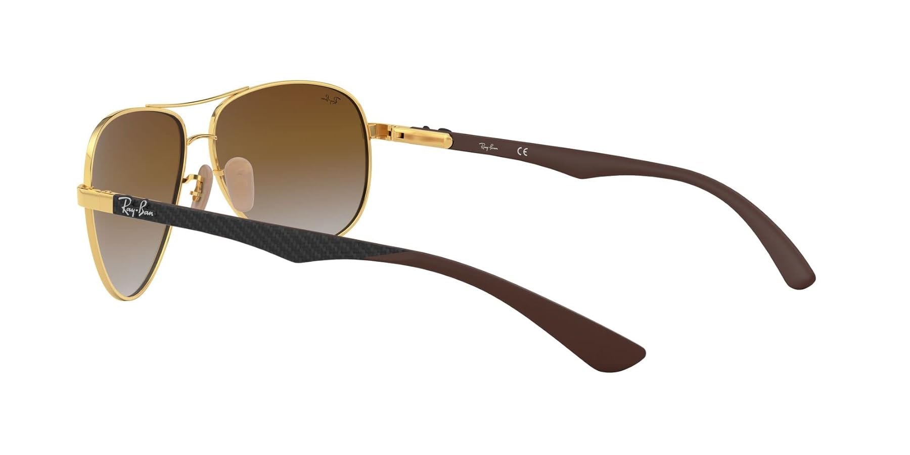 Ray-Ban Men's RB8313 Carbon Fiber Aviator Sunglasses, Gold