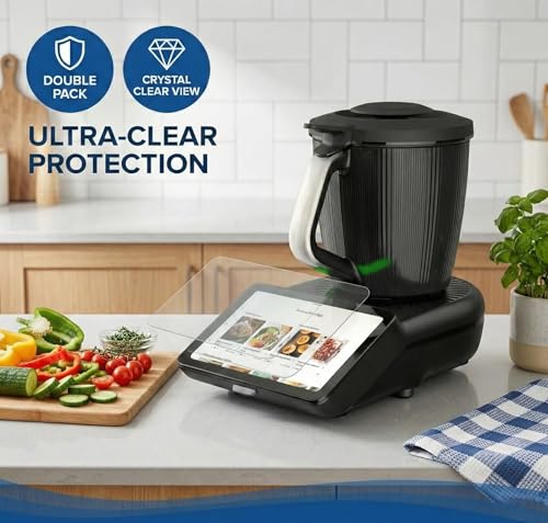 Virelia Displayschutz kompatibel mit Thermomix TM7 [2 Stück] – 9H Panzerglas & Schutzfolie – Kratzfestes TM7 Zubehör – Ultra-Klar & Blasenfrei