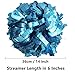 GUIFIER 1 Pair Metallic Cheerleader Pom Poms 6 Inch Cheerleading Poms with Baton Handle, Sparkly Cheerleading Pom Pom, Cheer Pom Poms Pompoms for Cheerleading Girls Kids (Holographic Light Blue)