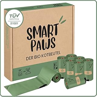 SMARTPAWS Biodegradable and Compostable Dog Waste Bags 120 Certified Poop Bags for Dogs Extra Large and Strong Dog Bags for Sensitive Dogs - Dog, Cactus Green