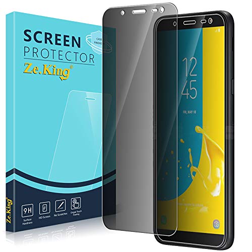 Zeking [2-Pack]Samsung Galaxy J6 (2018) Privacy Anti-Spy Glass Screen Protector, 2.5D Edge 9H Hardness [Anti Scratch][Anti-Fingerprint] Bubble Free