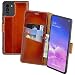 Produktbild Suncase Book-Style Hülle kompatibel mit Samsung Galaxy S10 Lite (2020) Leder Tasche (Slim-Fit) Lederhülle Handytasche Schutzhülle Case mit 3 Kartenfächer in burned-cognac