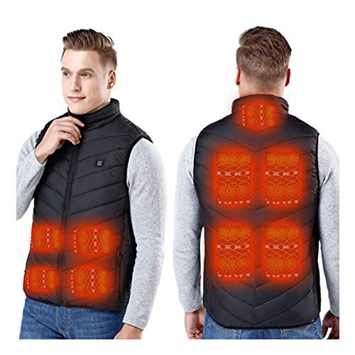 Photo de KELUNIS Veste De Gilets Chauffants Électriques, Hommes Et Femmes Camping en Plein Air d'hiver Randonnée Pêche Vêtement Chaud Gilet Tactique De Chauffage Thermique USB,L