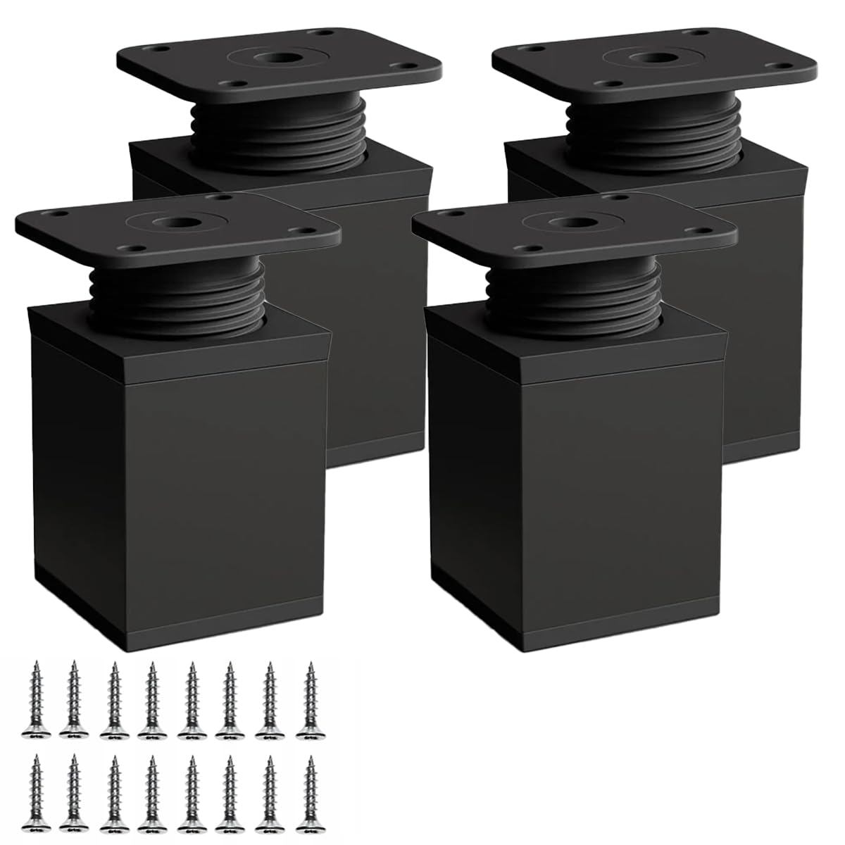 Yuexitech 4 Pcs Adjustable Furniture Feet, Furniture Legs, Adjustable 0-20 Mm Height, Aluminum Alloy for Cabinets Sofas