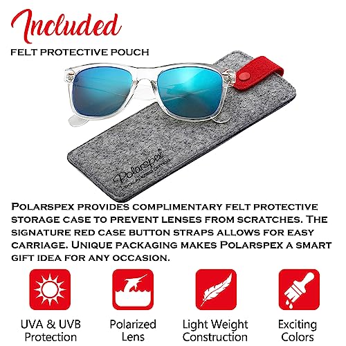 Image of PolarSpex Polarized Sunglasses for Men and Women | UV Protection, Durable Lightweight Frame, Retro Style, Felt Carrying Case, Clear Vision for Driving, Fishing & Everyday Wear.