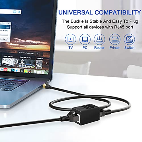 Image of ZUZONG 3 PCS Gigabit RJ45 Coupler, Ethernet Extender Connector in Line Coupler for Cat8 /Cat7 /Cat6 /Cat5e /Cat5 Ethernet Cable Extender Adapter Female to Female (Black)