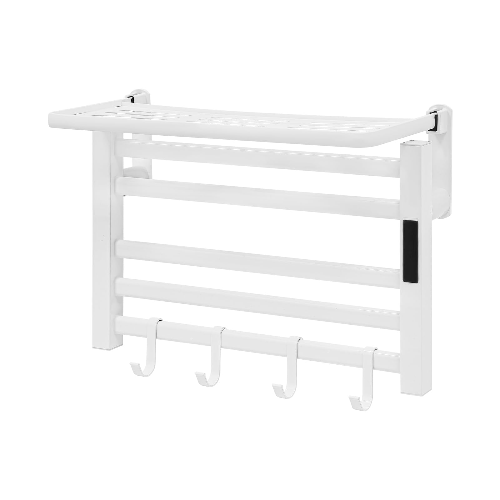 Scaldasalviette a LED, 95 W, 30 – 70 °C, controllo della temperatura, 55 x 40 x 22 cm, portasciugamani elettrico per appartamenti, bagni, balconi, hotel, ville (bianco)