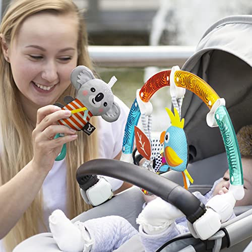 Benbat Baby Stroller Arch Toy Rainbow Dazzle Friends Play Bar. Fun Newborns Sensory Activity, Adjustable For Bouncers And Car Seat, Koala #TOP1