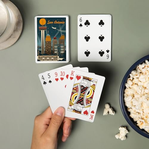 Naipes Poker San Antonio Texas Retro Skyline 52 Cartas miniatura 2