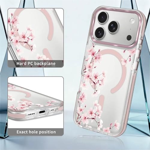 Coque antichoc iPhone 17 Pro compatible MagSafe transparente avec motif esthétique rigide - 3
