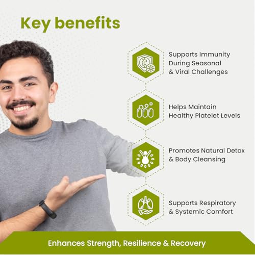 Image of Green Milk Clevira Tablets | Ayurvedic Immune Support Supplement | Supports Immunity During Seasonal Flu & Viral Challenges | Helps Maintain Platelet Balance, Detox & Recovery | Herbal Immune Care Formula | 10x10 Tablets