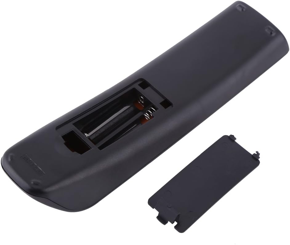 Remote control with open battery compartment