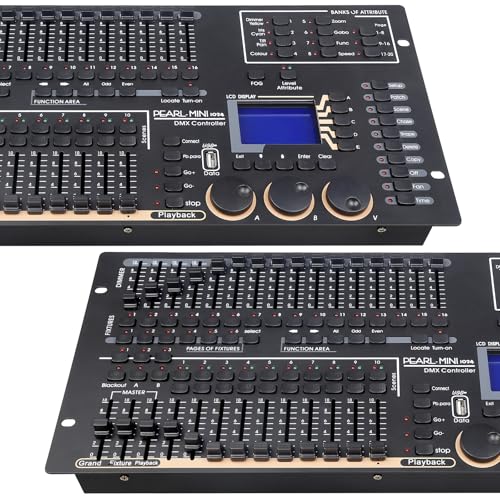 Professioneller DMX512-Bühnenbeleuchtungscontroller, Mini Pearl Bühnenlicht-Konsole, 1024 Kanäle, 96 Leuchten, 60 Szenen, USB R20-kompatibel