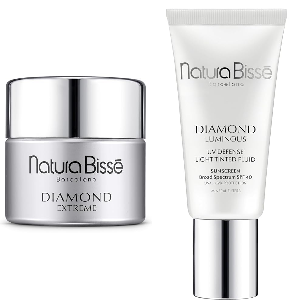 Natura Bissé Diamond Extreme 1.7 oz & Diamond Luminous Tinted SPF 40 Sunscreen Bundle, Intensive Anti-Aging Care & Sun Protection for Firm, Radiant Skin, 1.7 oz/1 oz