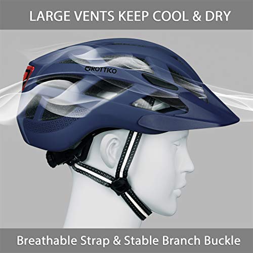 Adult-Men-Women Bike Helmet With Light - Mountain Road Bicycle Helmet With Replacement Pads & Detachable Visor #TOP4