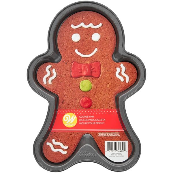WiltonNon-Stick Christmas Gingerbread Man-Shaped Cookie Pan, 11 x 8-Inch