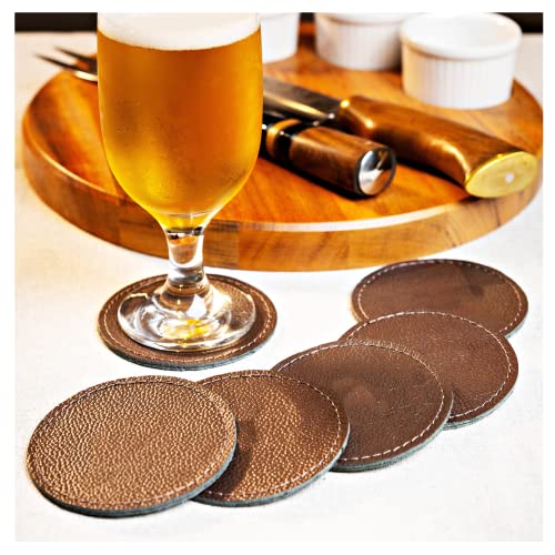 Porta copo para mesa bolacha de copo em couro para chopp cerveja