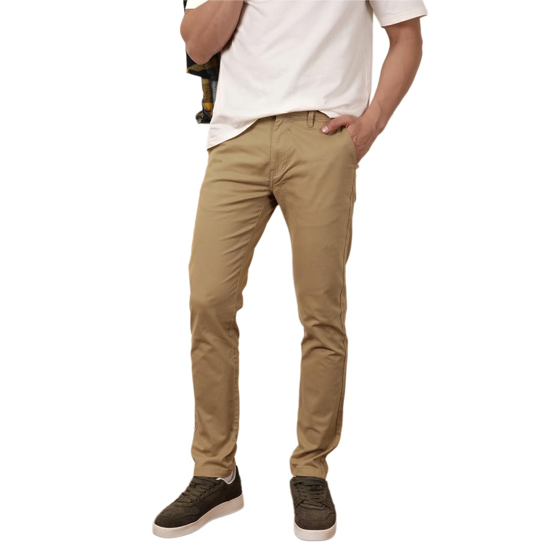 wrogn Men's Cotton-Stretch Trousers | Solid | Slim Fit-picture-39