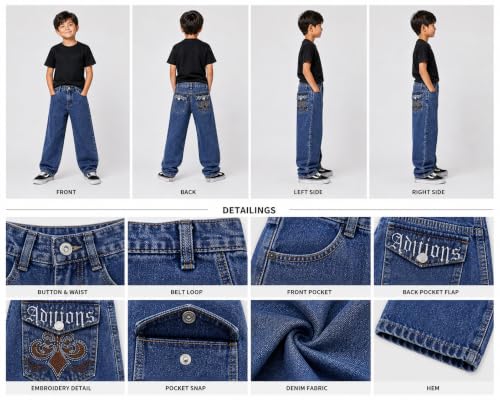 Image of WHALEBONE Boys Baggy Fit Denim Jeans, Blue