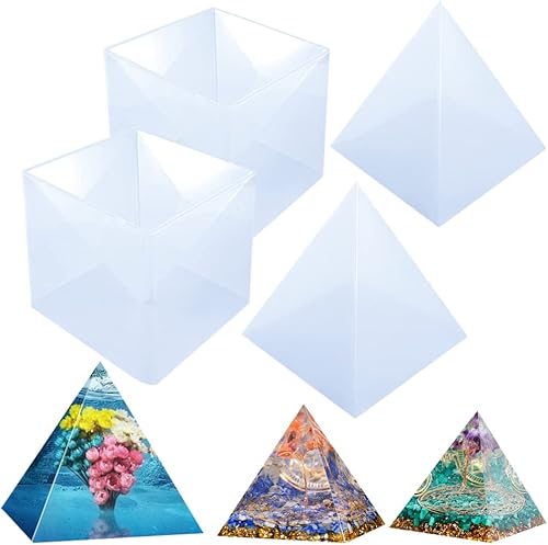 2 paquetes de moldes de resina Prymids, moldes grandes de pirámide de silicona para resina, moldes piramidales de resina de 6 pulgadas de altura