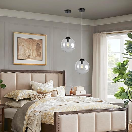 Image of Mahganya Decoration Modern Ceiling Lamp for Living Room, Office,Bedroom Lamp with All Fixtures and Fitting White Design Hanging Antique Fitting (Smoke Black Cap)