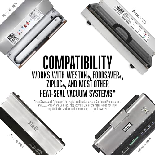 Image of Weston Vacuum Sealer Bags, 2 Ply 3mm Thick, for NutriFresh, FoodSaver & Other Heat-Seal Systems, for Meal Prep and Sous Vide, BPA Free, 8 inch x 20' & 11 inch x 16' Rolls for Custom Sizes, 7 Count, Clear