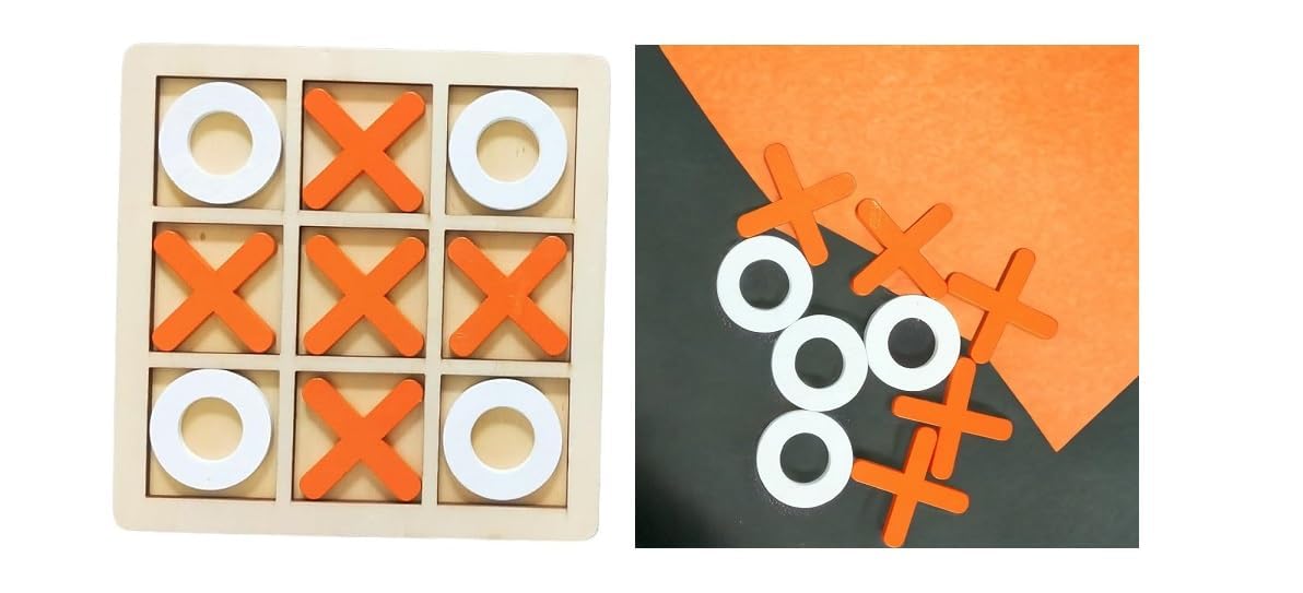 Boscaiola24 TicTacToe Tic Tac Toe Wooden Board XO OX Games Coffee Table Desk Toy Fun Game with Friends and Family Adult Games Travel Backyard Indoor Outdoor Decorative Decor Room (B0CLM4L7Q5) Amazon Price History, Amazon Price Tracker