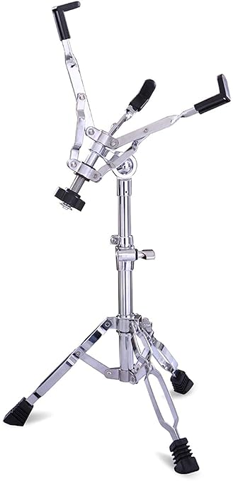 Kadence Snare Drum Stand, Deluxe Percussion Hardware Base Kit, Double Braced, Light Weight Mount for Standard Snares, Tom Drums & Practice Pad, Slip-Proof Gear Tilter & Clamp Style Basket Holder