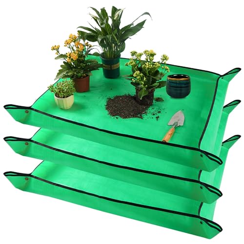 Image of Onlysuki 3PCS 39.5 inch x 31.5 inch Large Potting Mat for Indoor Plants Transplanting and Dirt Control Garden Gifts for Women Men