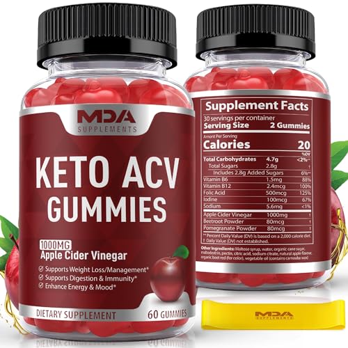 Keto ACV Gummies Advanced Weight Loss, Apple Cider Vinegar Gummies, ACV Keto Gummies for Weight Loss, Supports Detox & Cleanse, Digestion - Organic ACV Gummy (+ Loop Band)