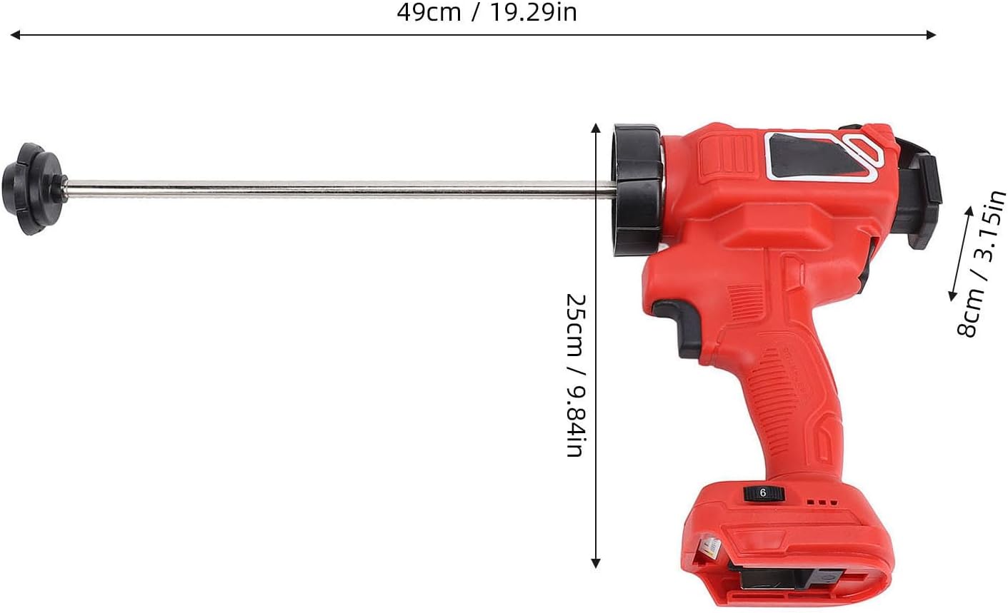 Electric Caulking Gun, Powerful Brushless Motor, with 6 Adjustable Speed Levels, Extended Cartridge Design, Automatic Pressure Release Anti Drip for Home Renovation
