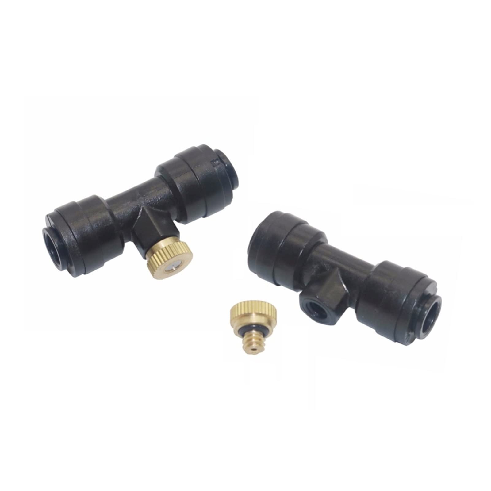 EZLUIYLDH Garden Lawn Sprinkler Irrigation System 10/24 UNC Atomizing Nozzle with Non-Slip Tee Joint Sprayer Greenhouse Cooling Mist 2 Sets(0.2mm)