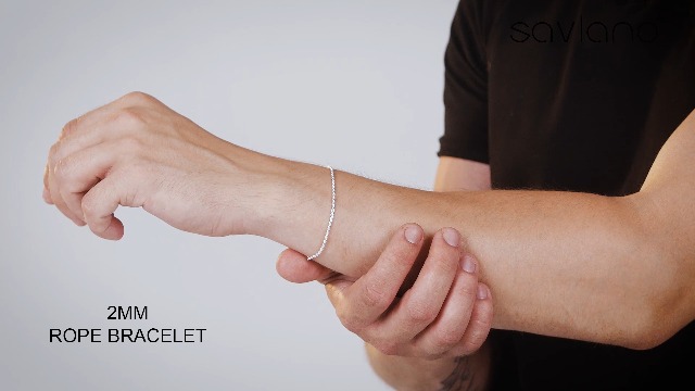 Pulsera Savlano Cuerda Plata 925 Italiana Unisex miniatura 7