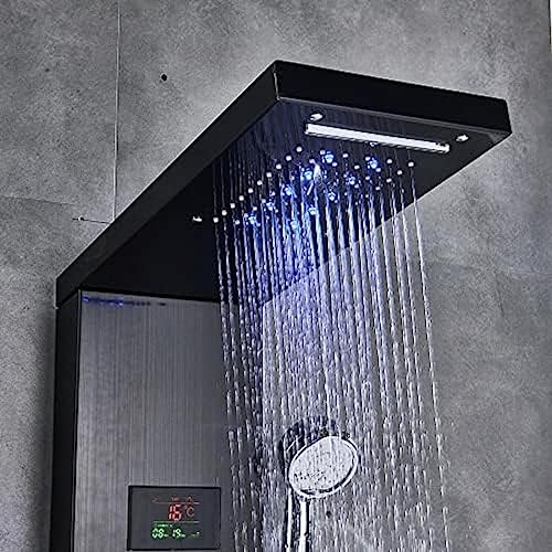 Colonne de douche en acier inoxydable avec cascade LED et hydrojets - 6