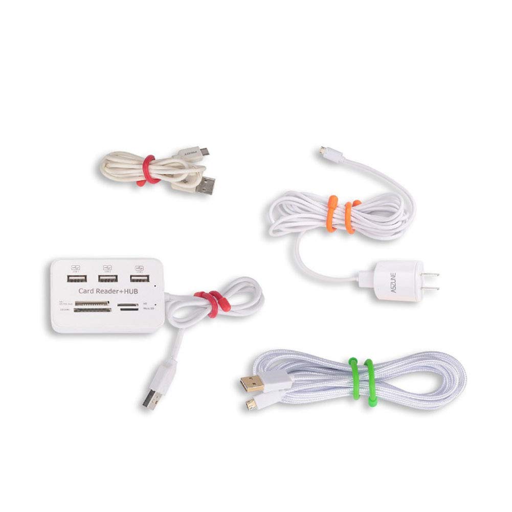 16 Bridas De Silicona Reutilizables Para Cables – 2x180mm + 10x106mm + 4x75mm, Verde, Organizador De Cables